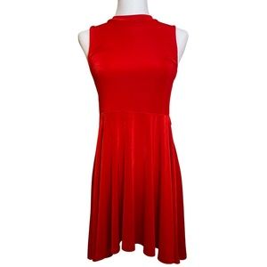 Missguided Slinky Skater Dress Red SZ 6